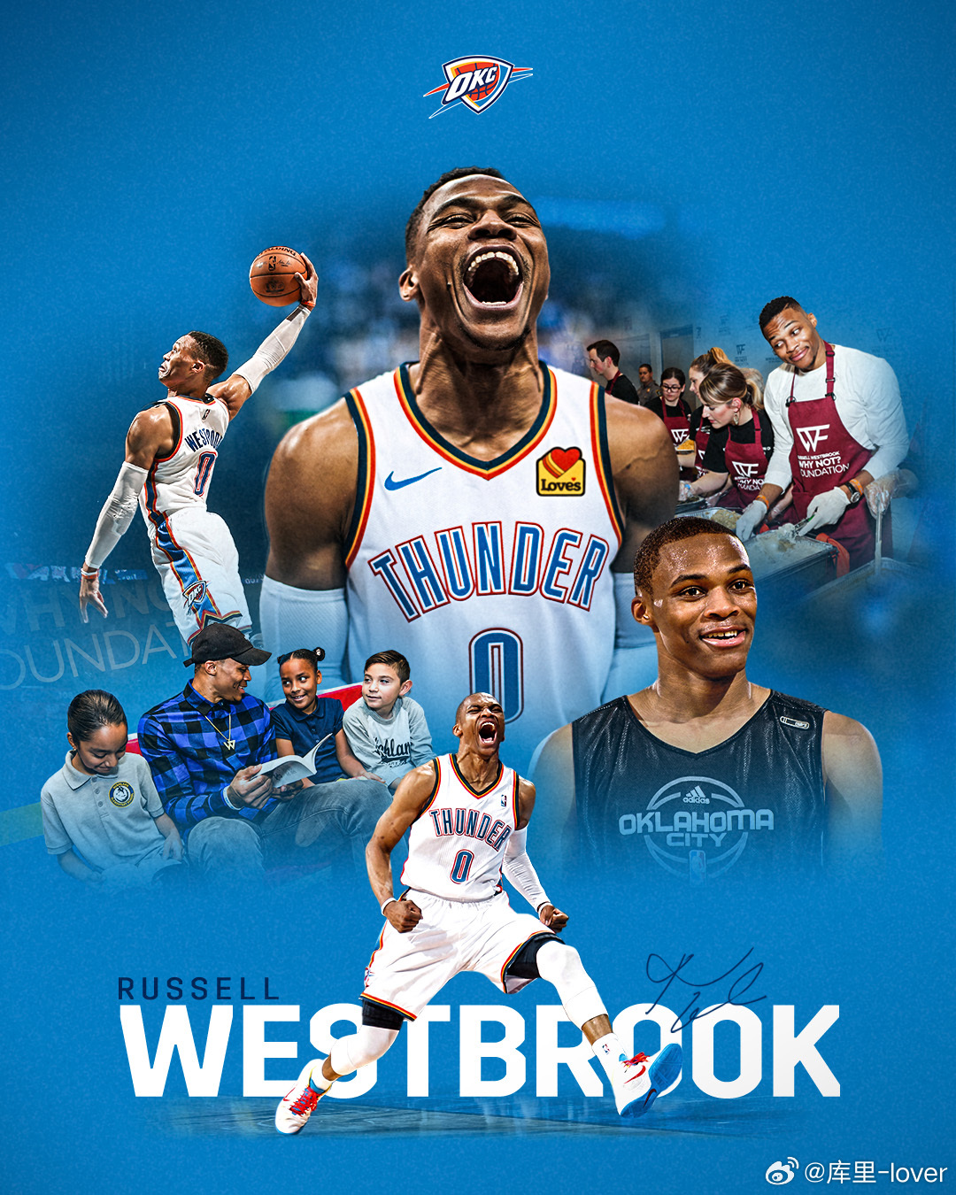 NBA 雷霆官方祝福威少退役——致拉塞尔💙🧡赛场内外皆为传奇，恭喜你正式退役