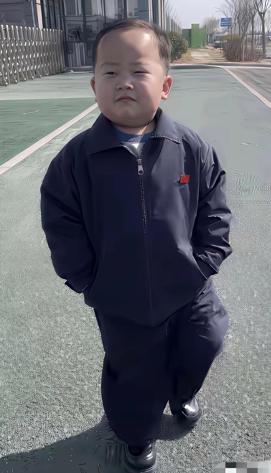 有意思，这小男孩少年老成，气度不凡，局里局气

网上见这张照片，挺有意思。这个小