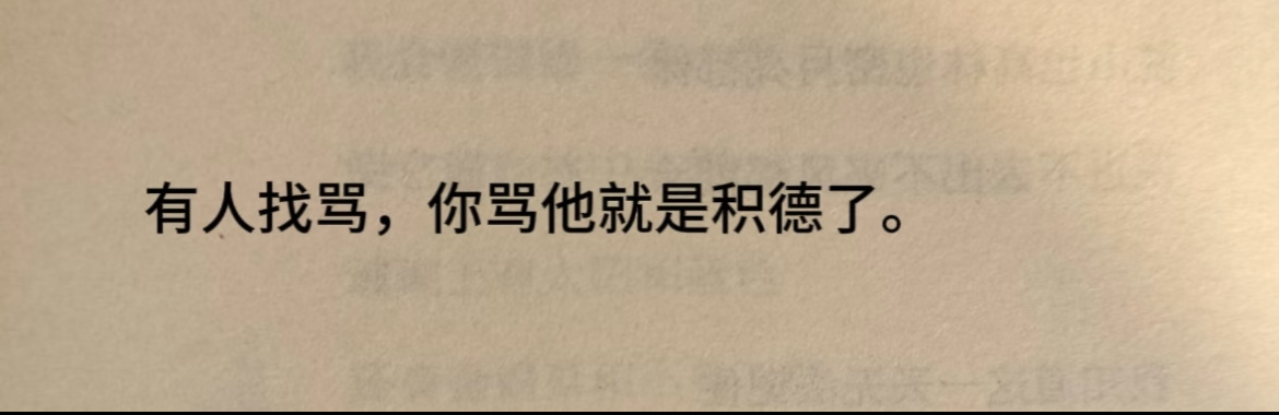 道教就是这样：有人骂你你要还回去，因为他骂你是在种恶因，你骂回去是在帮他还恶果，