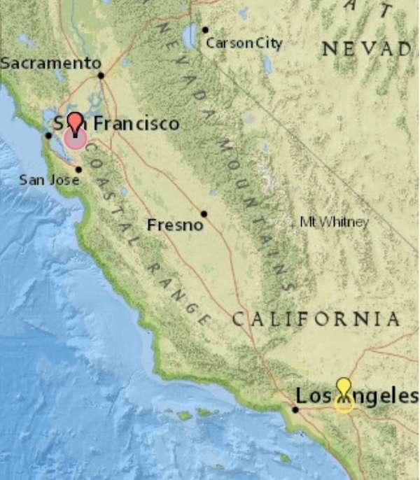 专家：北加东湾1日两次4级地震，未来巨震概率高达76%！

南加州大学地震研究中