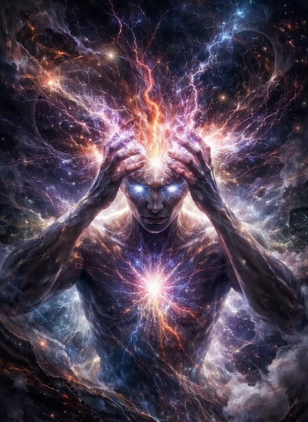 天灵盖一旦打开，人就会如有神助——那道缝，是宇宙直通你核心的专线。合上，你是凡人