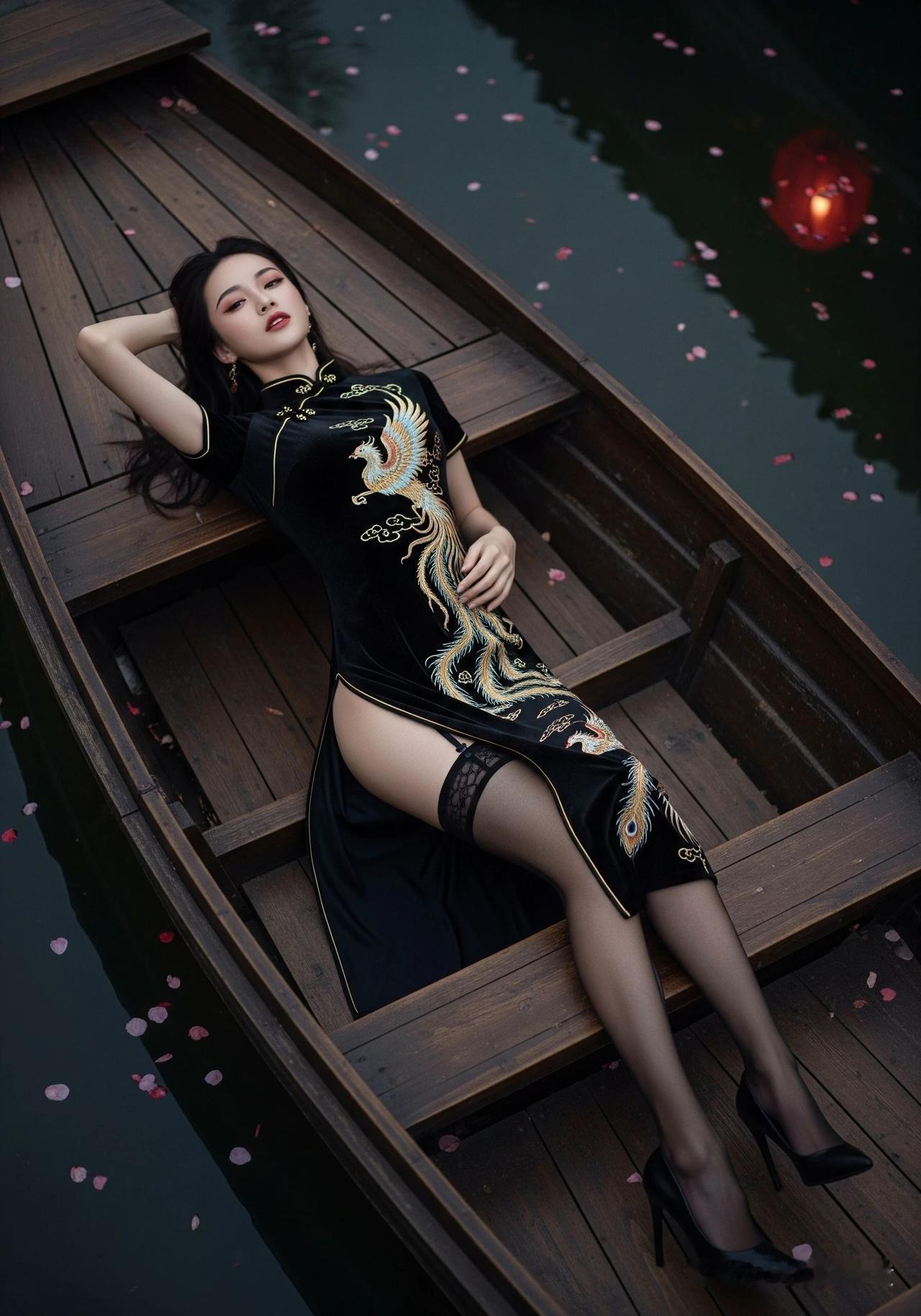 美女 旗袍山水 旗袍园林 旗袍风景 
锦绣玲珑步若仙，
暗香浮动月门前。
回眸一