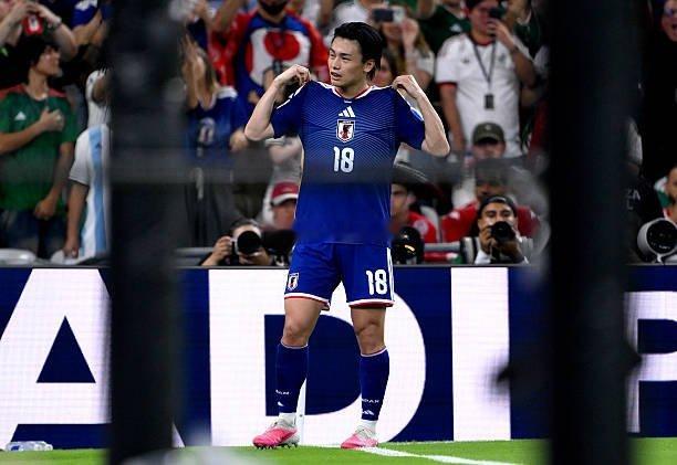 6月21日讯 世界杯小组赛F组第二轮，突尼斯vs日本。第31分钟，上田绮世突施冷