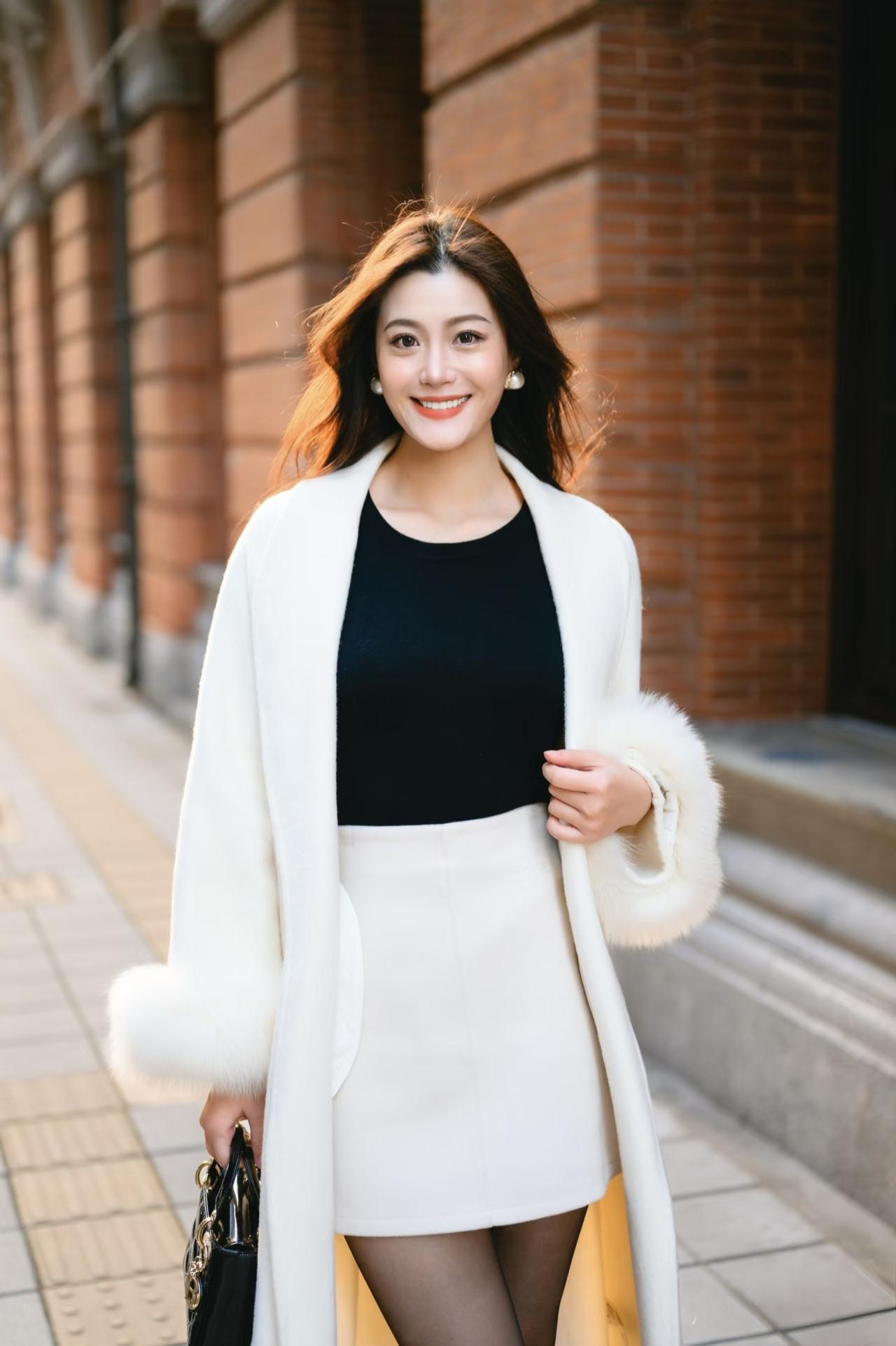 女生怎么穿搭会看上去很优雅白色的风衣外套看上去非常优雅知性大方。