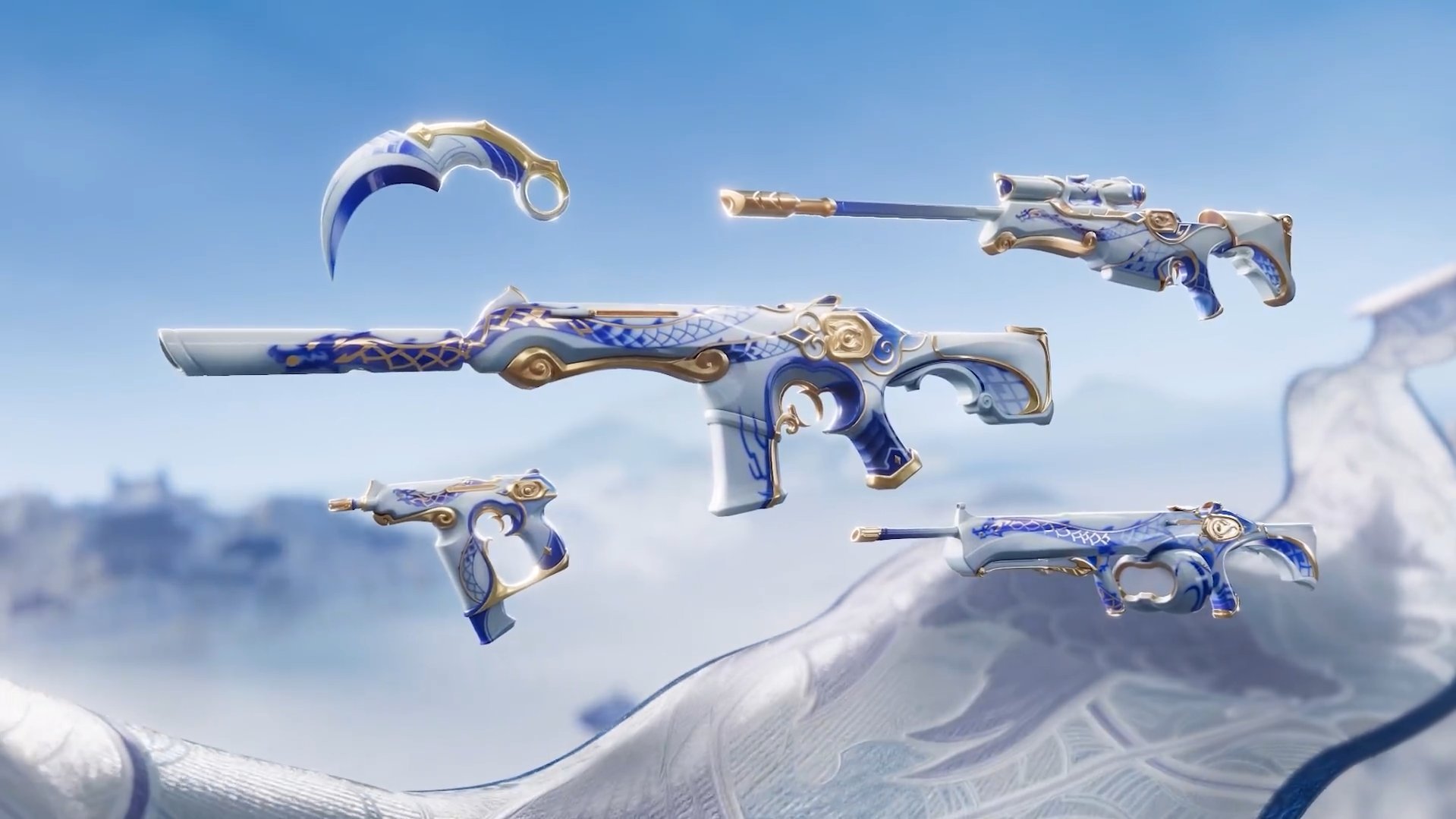 新套装青花瓷，看起来不错哦，不知道可不可以五杀以后自动播放天青色等烟雨无畏契约无