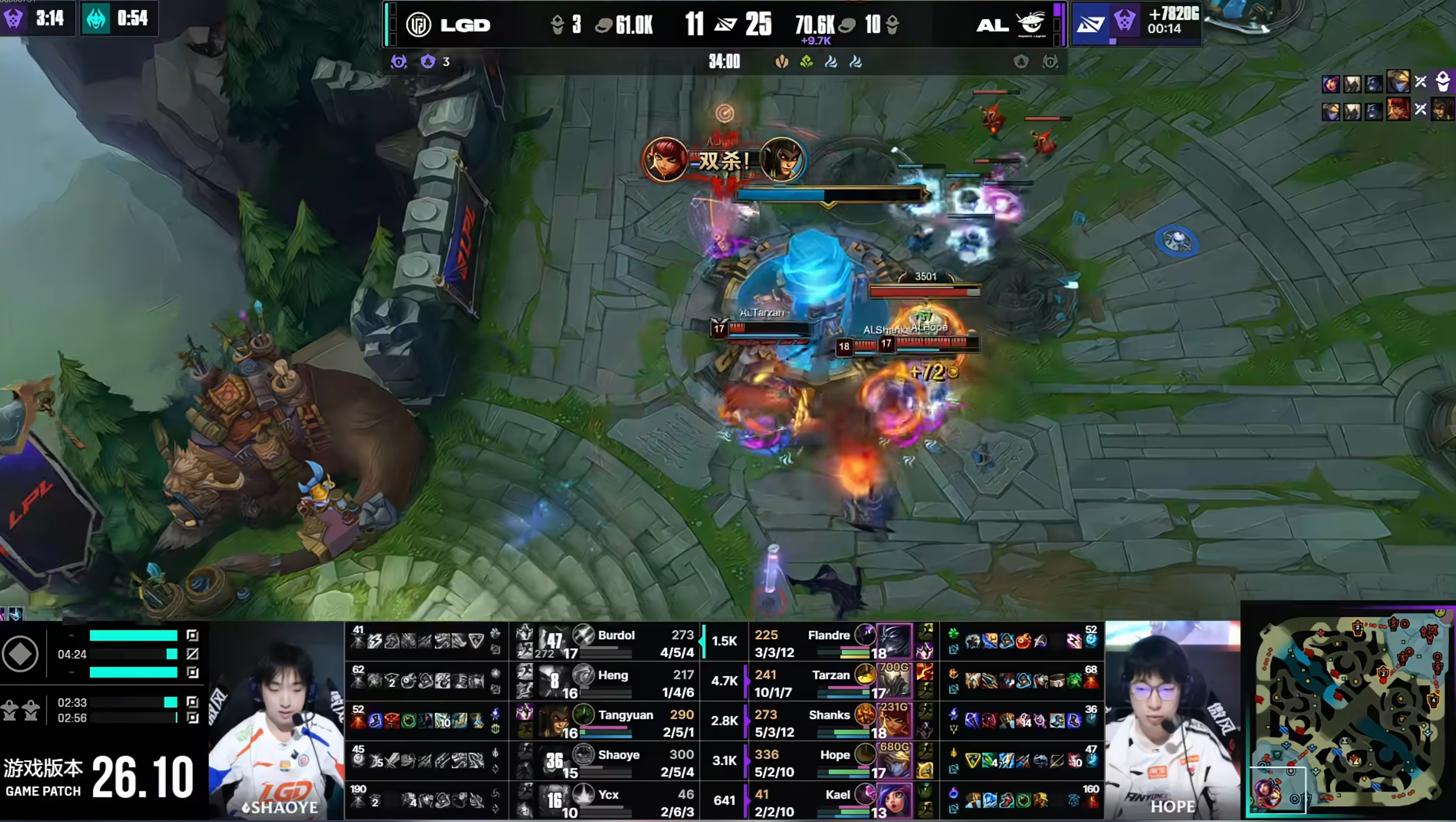 【AL 2-0 LGD】尝试是好的打得是臭的，LGD下路团战就是少两个人，派克全
