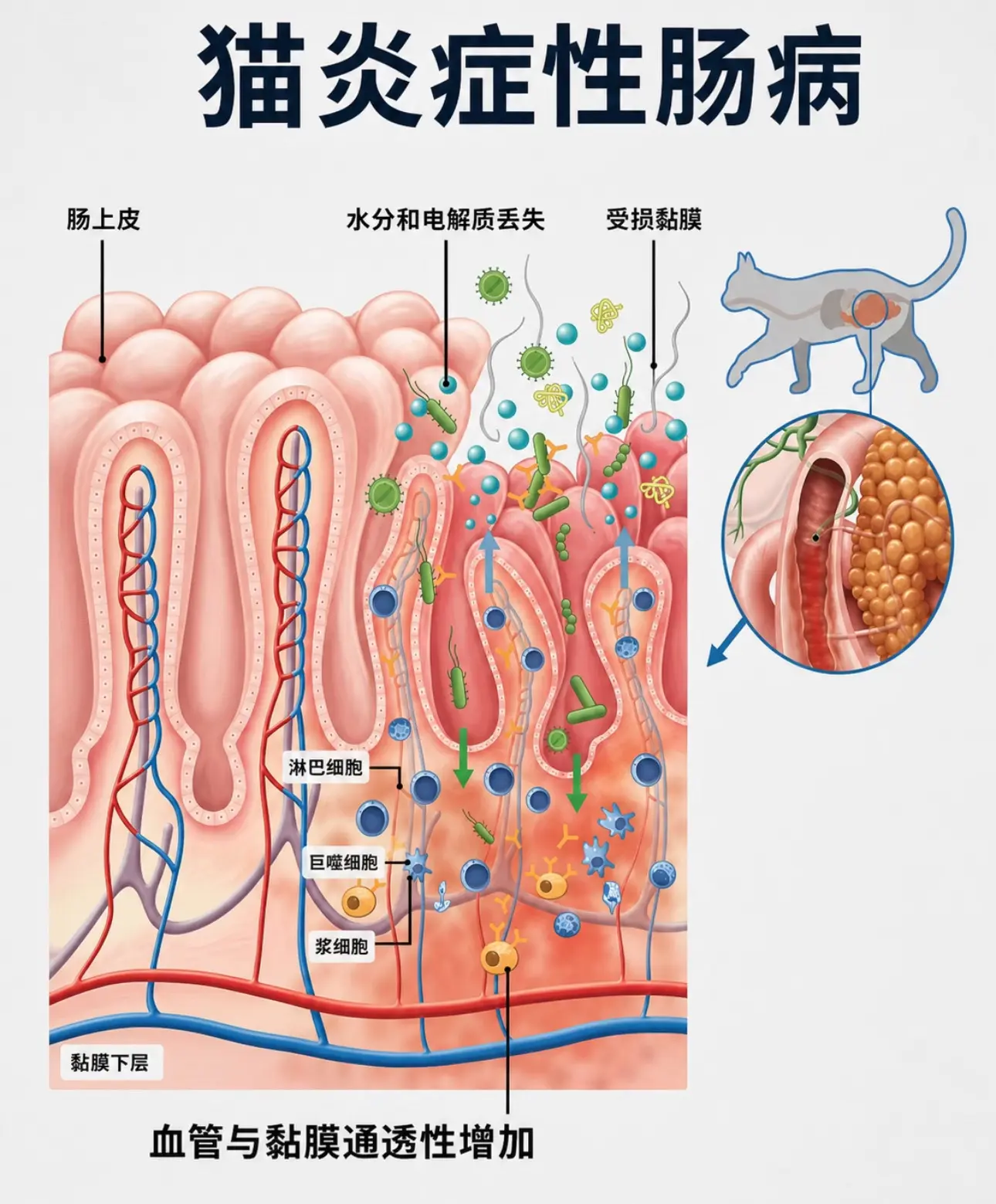 "饮食调整和药物控制能显著改善生活质量"猫慢性炎症性肠病（原称炎性肠病...