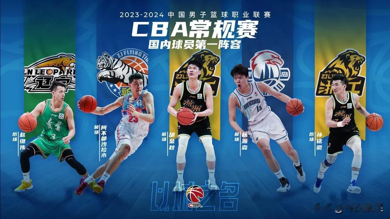 一阵打不打二阵！
CBA官方刚刚宣布了本赛季常规赛国内球员第一阵容，包括赵继伟、