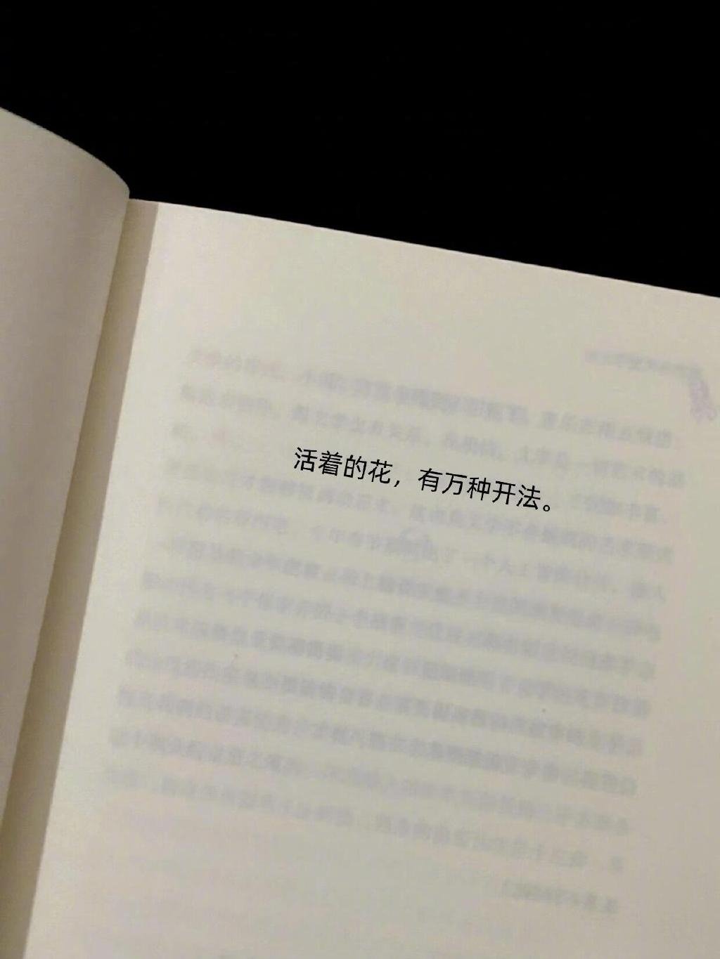 “活着的花，有万种开放的方式。” 