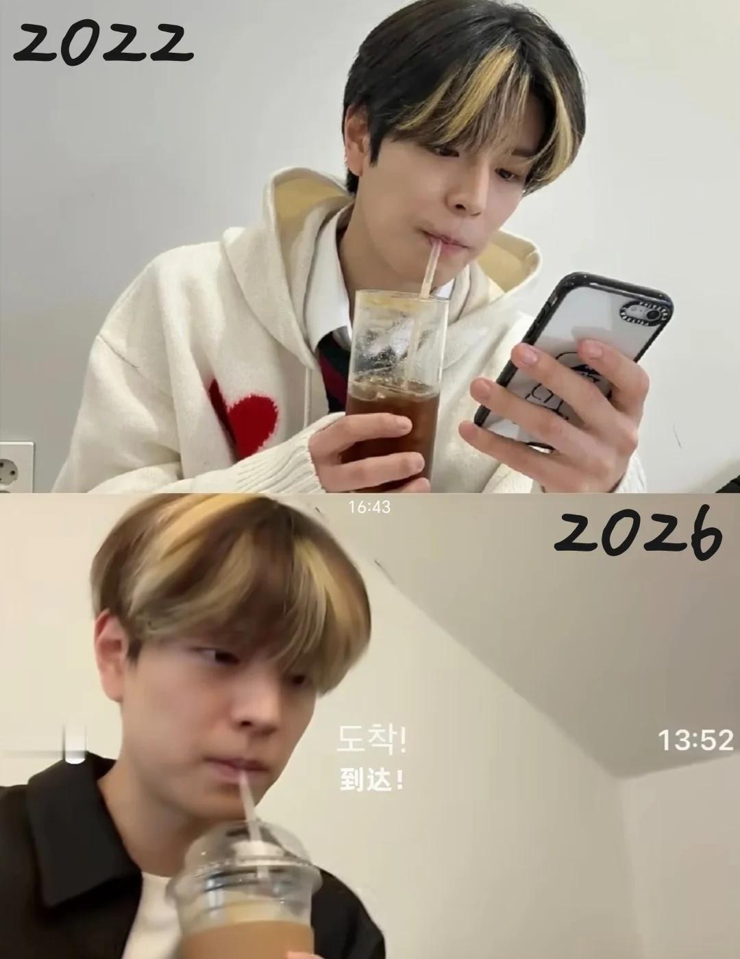 幻视中…
看到新vlog的这一幕就觉得好熟悉 马上去翻了玟玟之前喝咖啡的照片
很