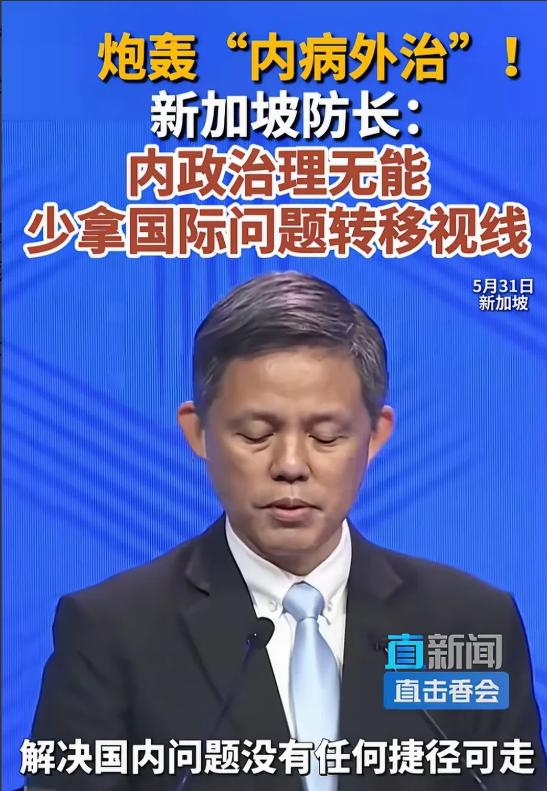 新加坡防长发言:有些国家“内病外治”！

那么到底什么是“内病外治”呢？其实道理