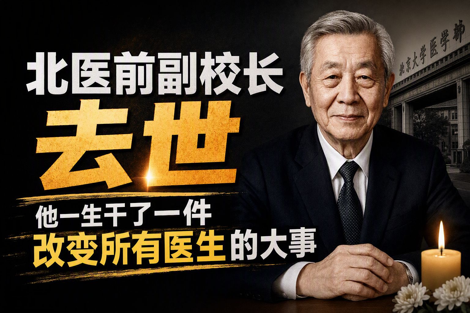 北医前副校长去世，他一生干了一件改变所有医生的大事