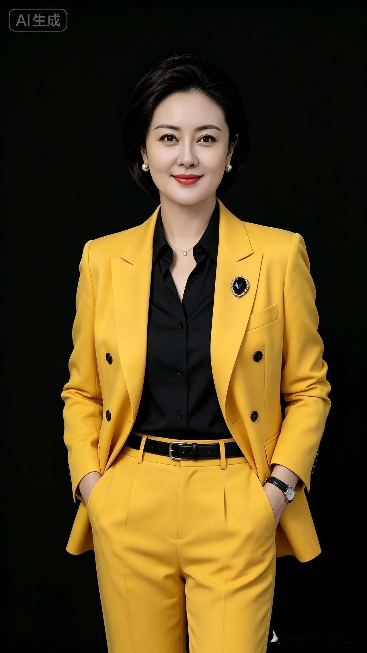 瞧这位女士，生得精致端庄，身材高挑，脸上挂着和善的笑容。面相极具福气，一看就是妥