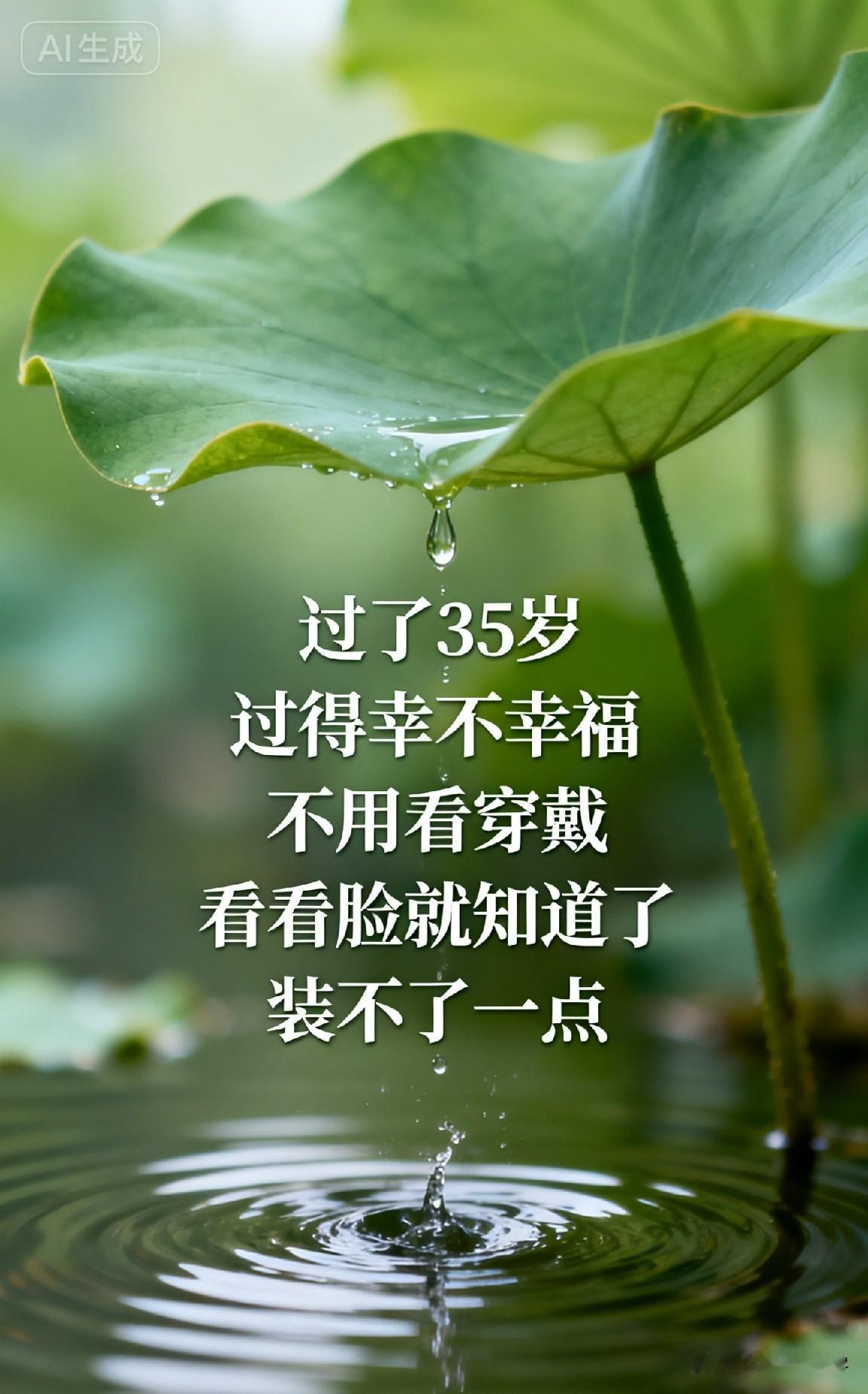 过了35岁，过得幸不幸福，不用看穿戴，看看脸就知道了，装不了一点

《礼记》有言