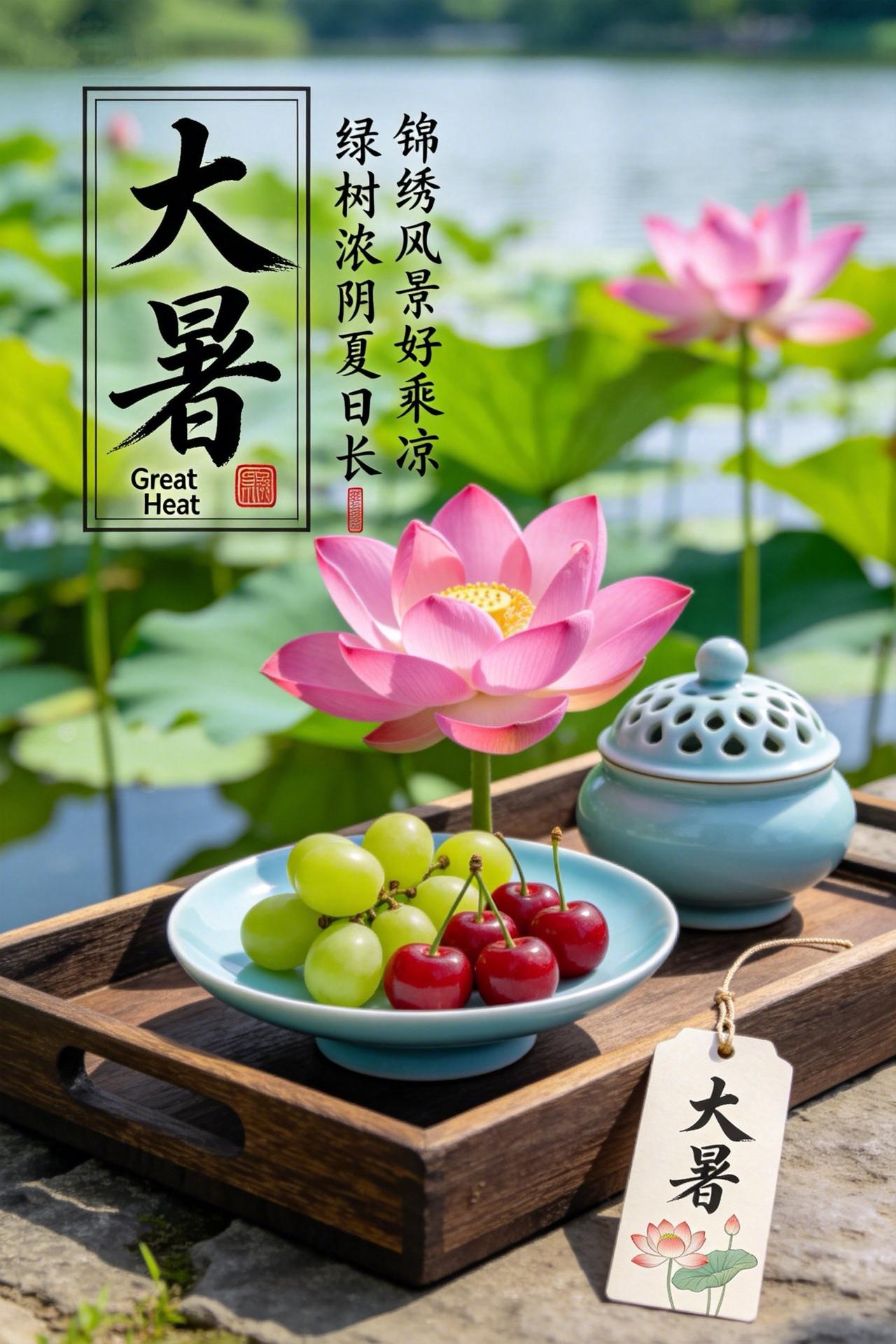 大暑清晨，送上暖心问候🍉。盛夏热浪席卷大地，万物热烈生长，也藏着独属于夏日的清
