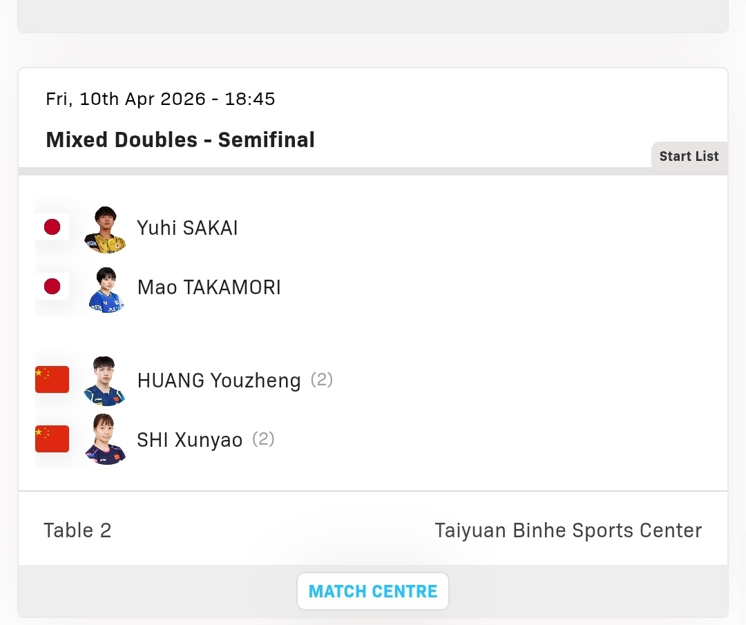 政在这里 📍WTT常规挑战赛太原站wtt常规挑战赛太原站2026 🏓赛程信息