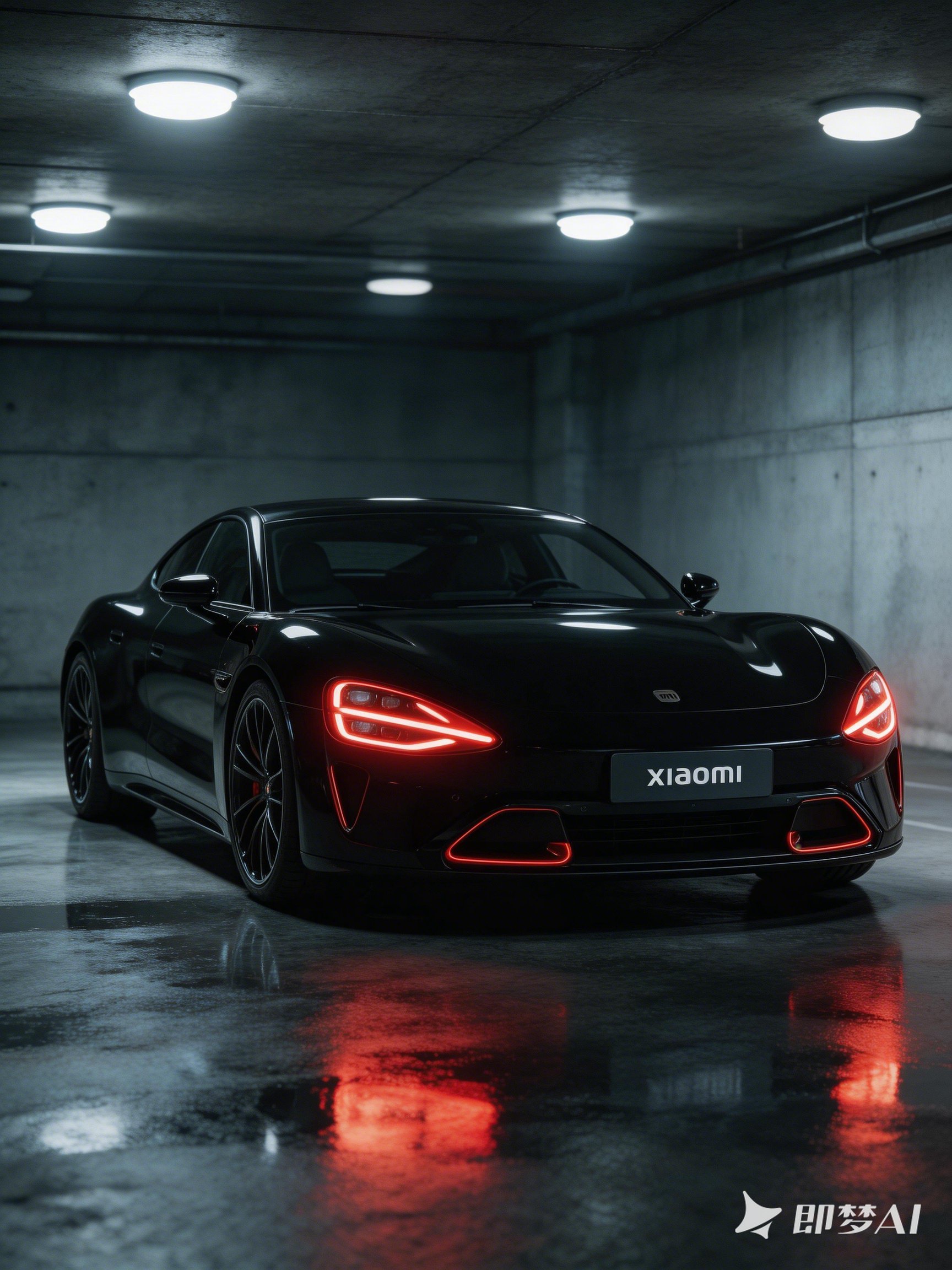 小米超跑明天亮相用AI猜想了两张实拍图虽然尾灯形状不太匹配但要真这个造型也太帅了