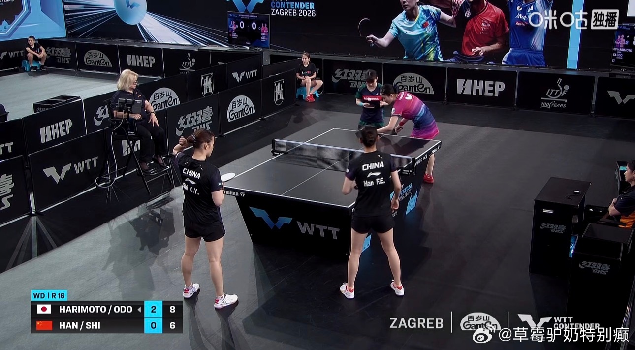 2026wtt萨格勒布挑战赛女子双打16-8石洵瑶/韩菲儿0-3张本美和/大藤沙