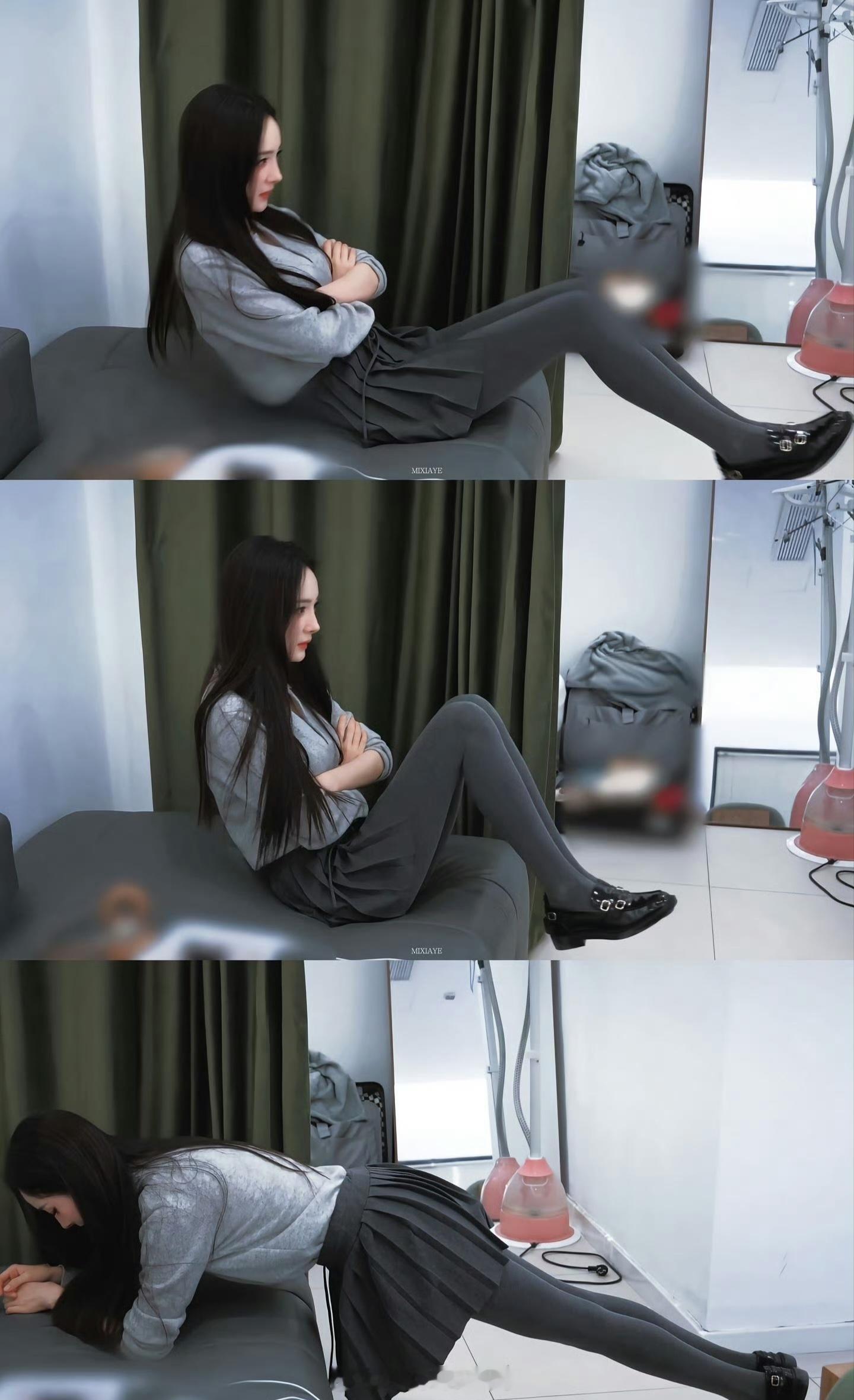 杨幂做卷腹好轻松 一看就是经常运动的 ​​​