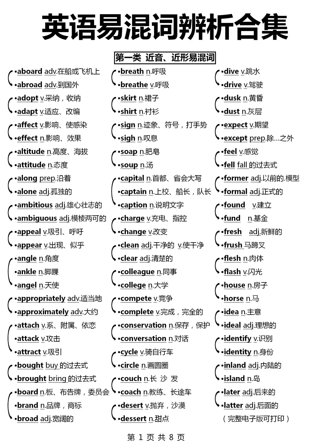 高效学习📖拒绝混淆❌易混词一起学，更清晰❗