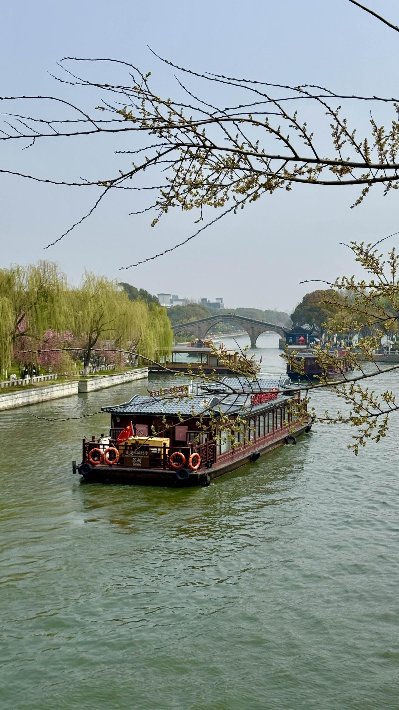 今天到护城河边走了走，春风拂面，河水静静流淌，心情也跟着舒缓下来。
