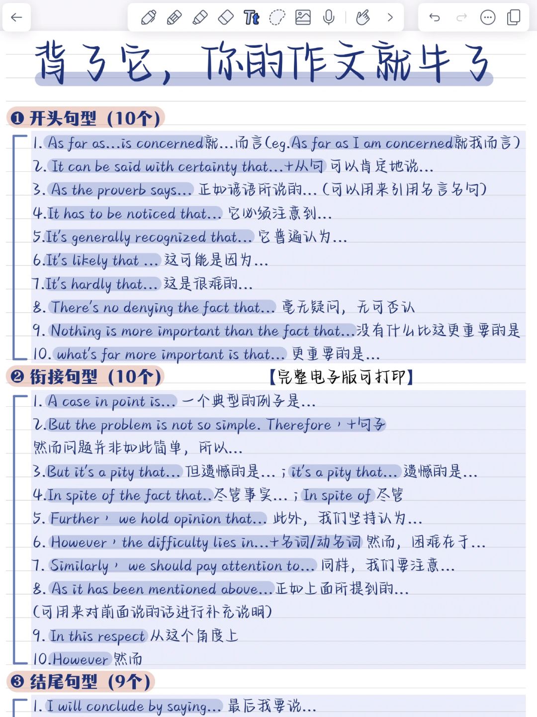 英语写作万能句‼️ 背会直接用！超惊艳！