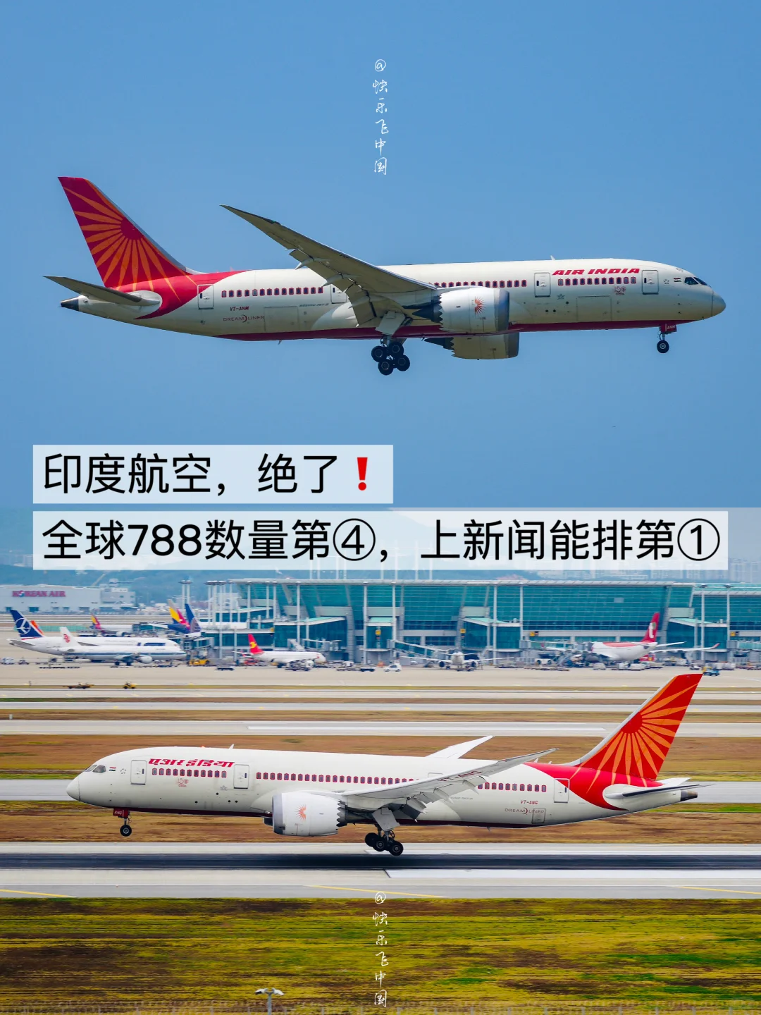 印度航空｜全球788数量第④，上新闻能排第①❗️