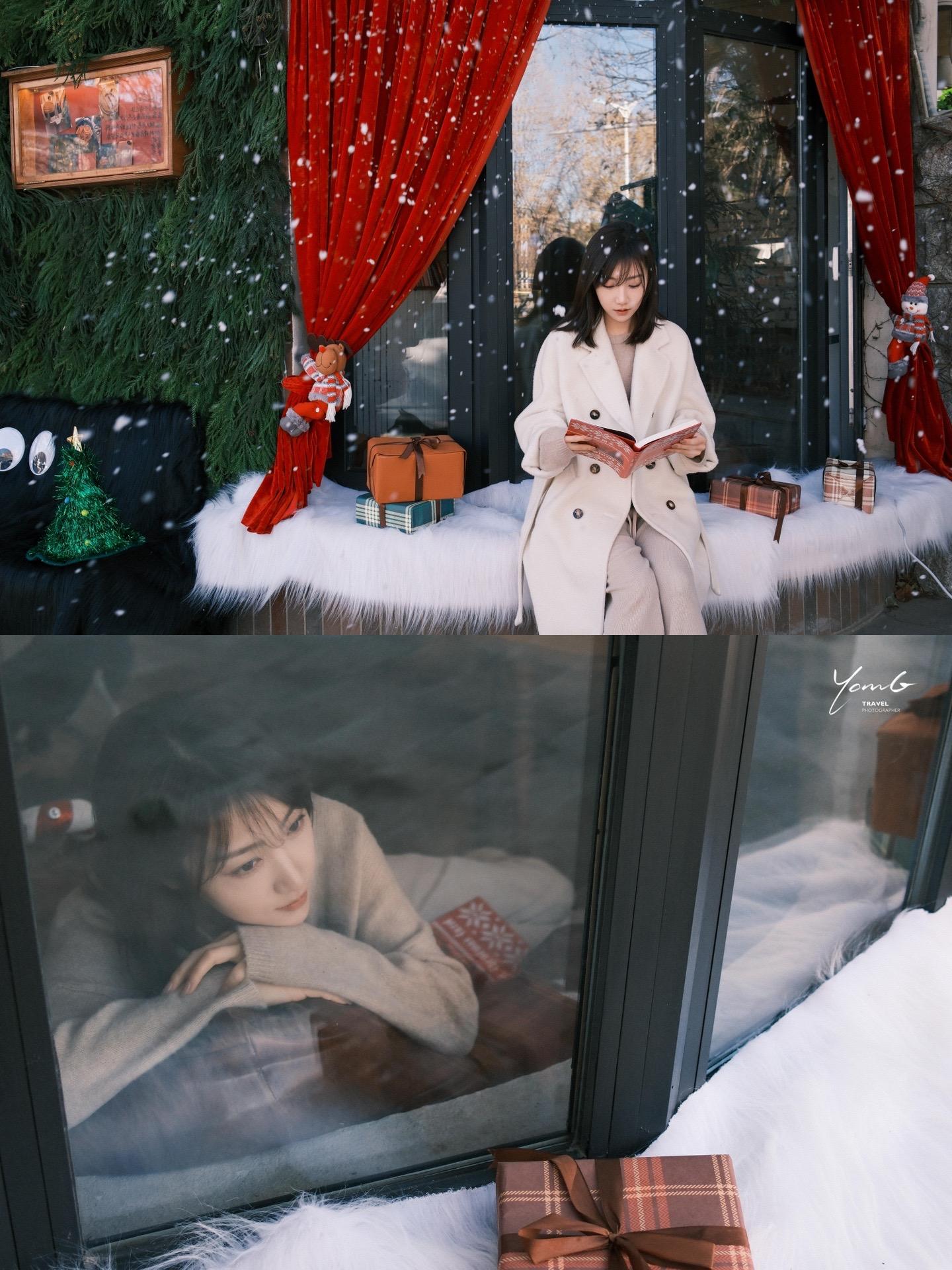 打卡：乘凉咖啡。下雪了.❄️