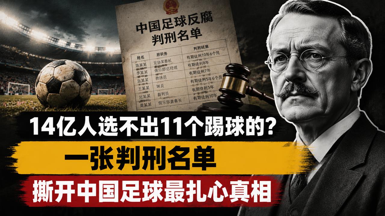 14亿人选不出11个踢球的？一张判刑名单撕开中国足球最扎心真相
中国男足为什么始