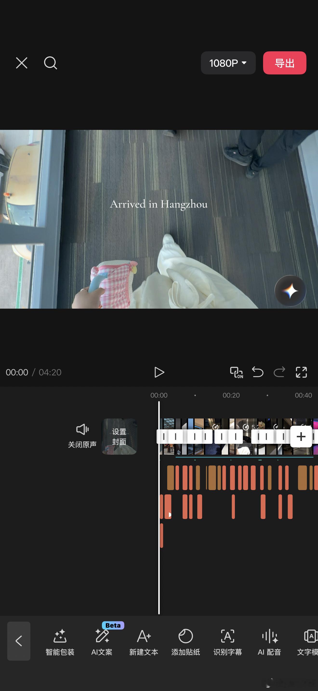 我的效率怎么说 昨天到杭州 今天午饭后去逛了下拍了点vlog，现在已经剪出来了[