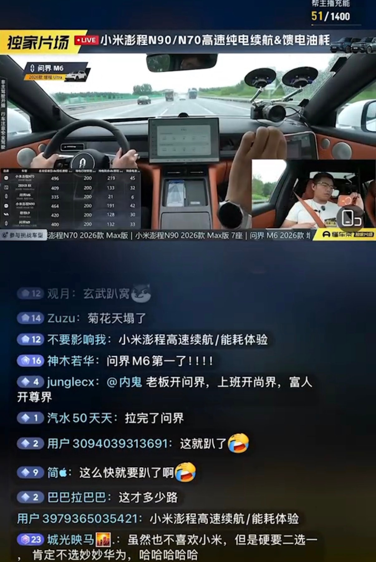 看了懂车帝这波增程实测，感觉还是很贴近日常使用的，小米澎程真有点猛。N90达成率