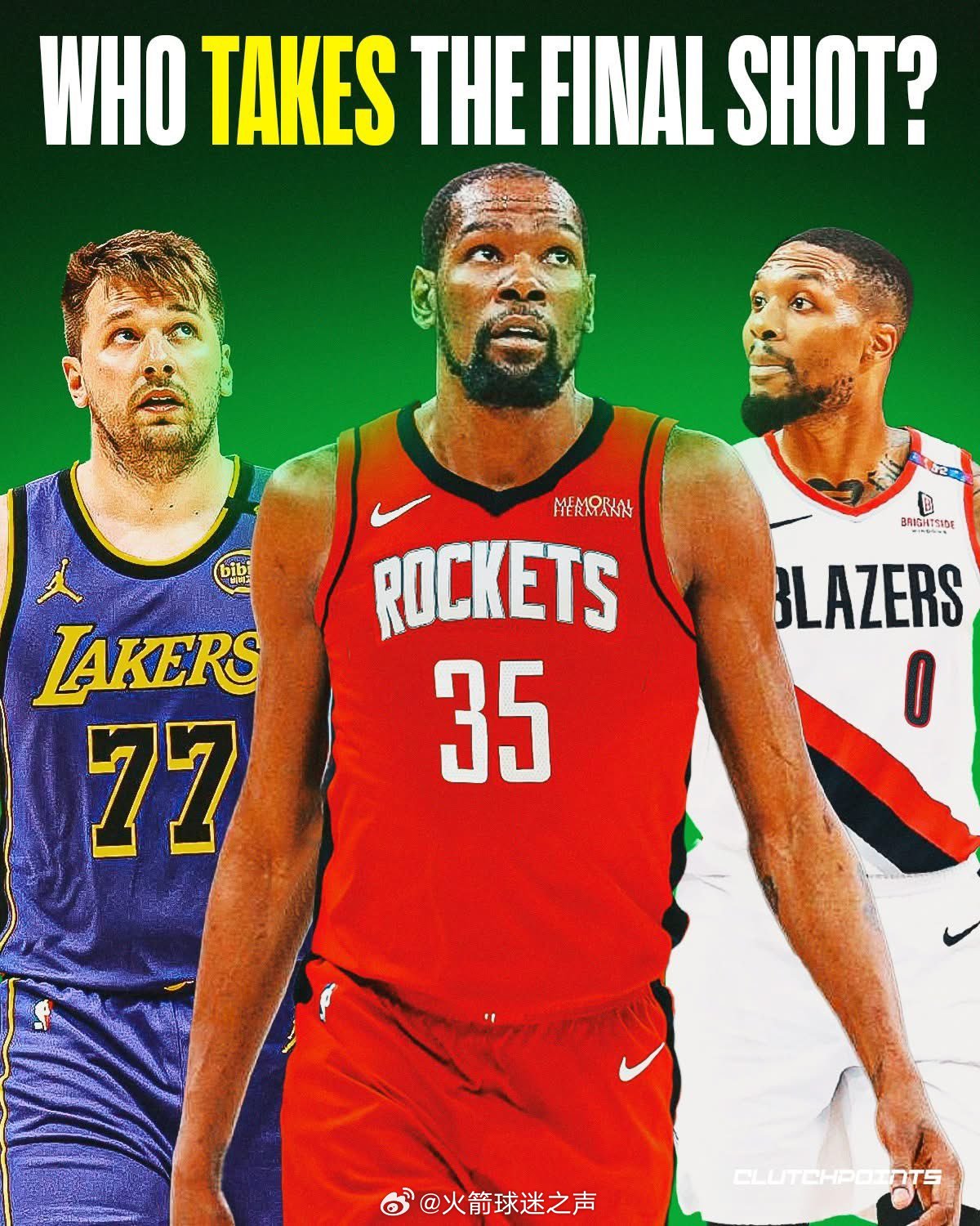 ClutchPoints更新社交媒体，晒出一则有趣的讨论。其写道：你选谁？来执行