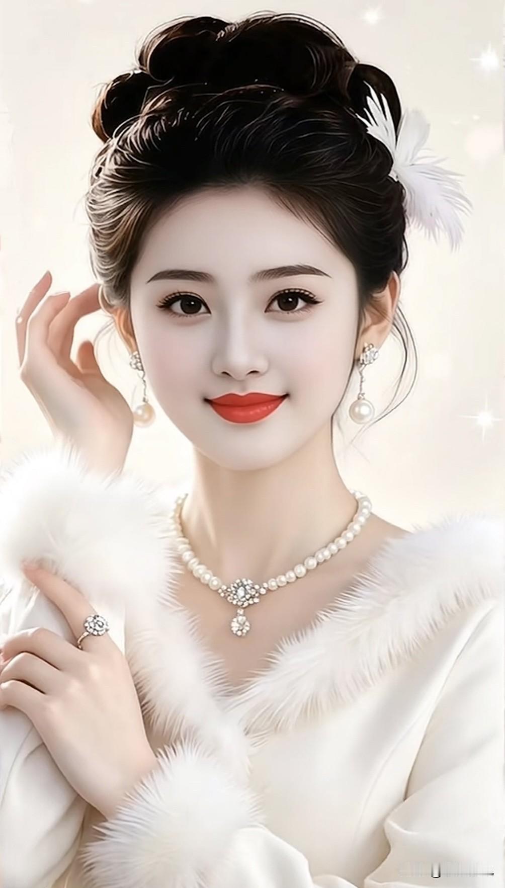 优雅气质，珍珠与毛绒的完美结合，尽显高贵与温柔。珍珠颜色搭配 珍珠时尚风 珍珠时