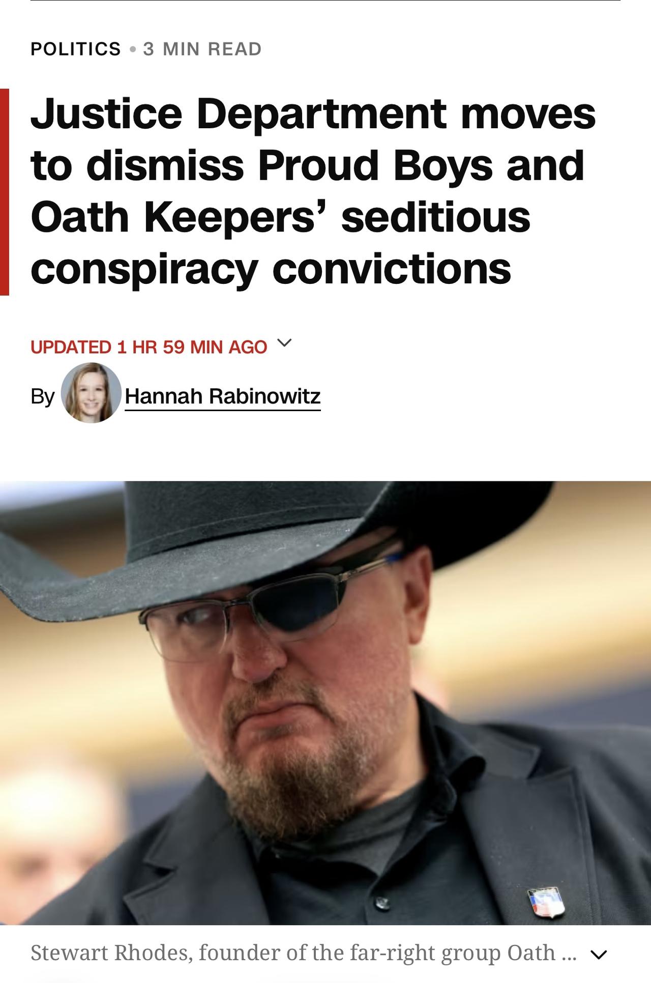 美国司法部周二请求联邦上诉法院撤销誓言守护者（Oath Keepers）和骄傲男