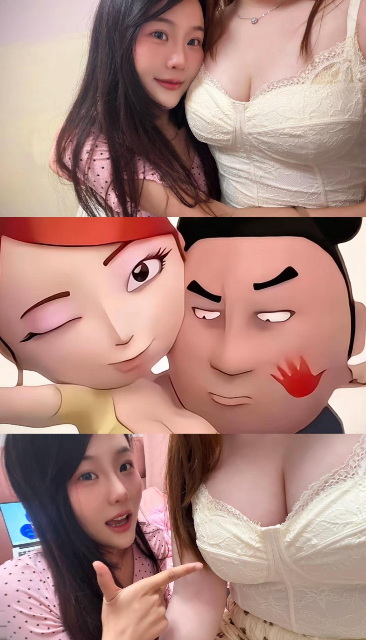 我叫夯大力 今天终于和女神白晶晶合照了！被扇一巴掌的那写真合拍 一瞬间已经不是疼