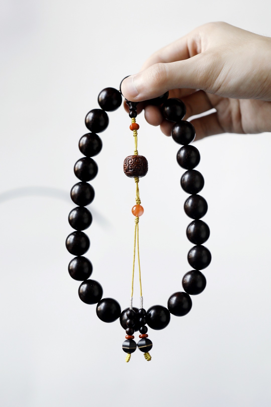 紫檀 原创【慕晓】1.8持珠小叶紫檀泥料， 颗颗带金星，料质细腻凝润，包浆深沉；