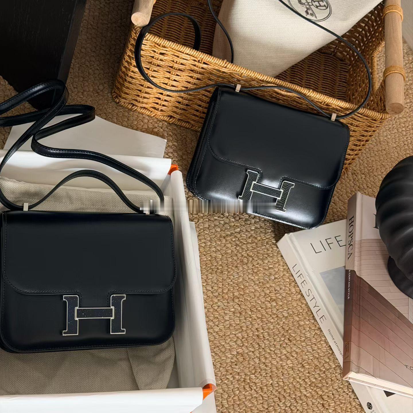 康康 19cm box 黑色 蜥蜴扣爱马仕hermes