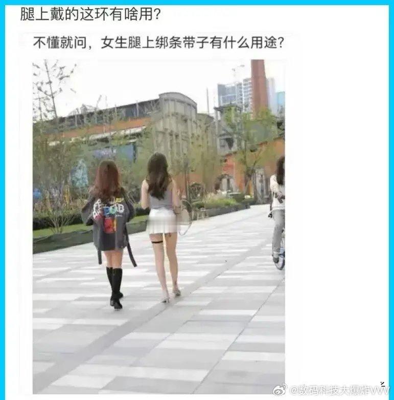 腿环是上世纪美国的脱衣舞女郎，为了在脱到一丝不挂以后依然能有地方装小费而设计的。