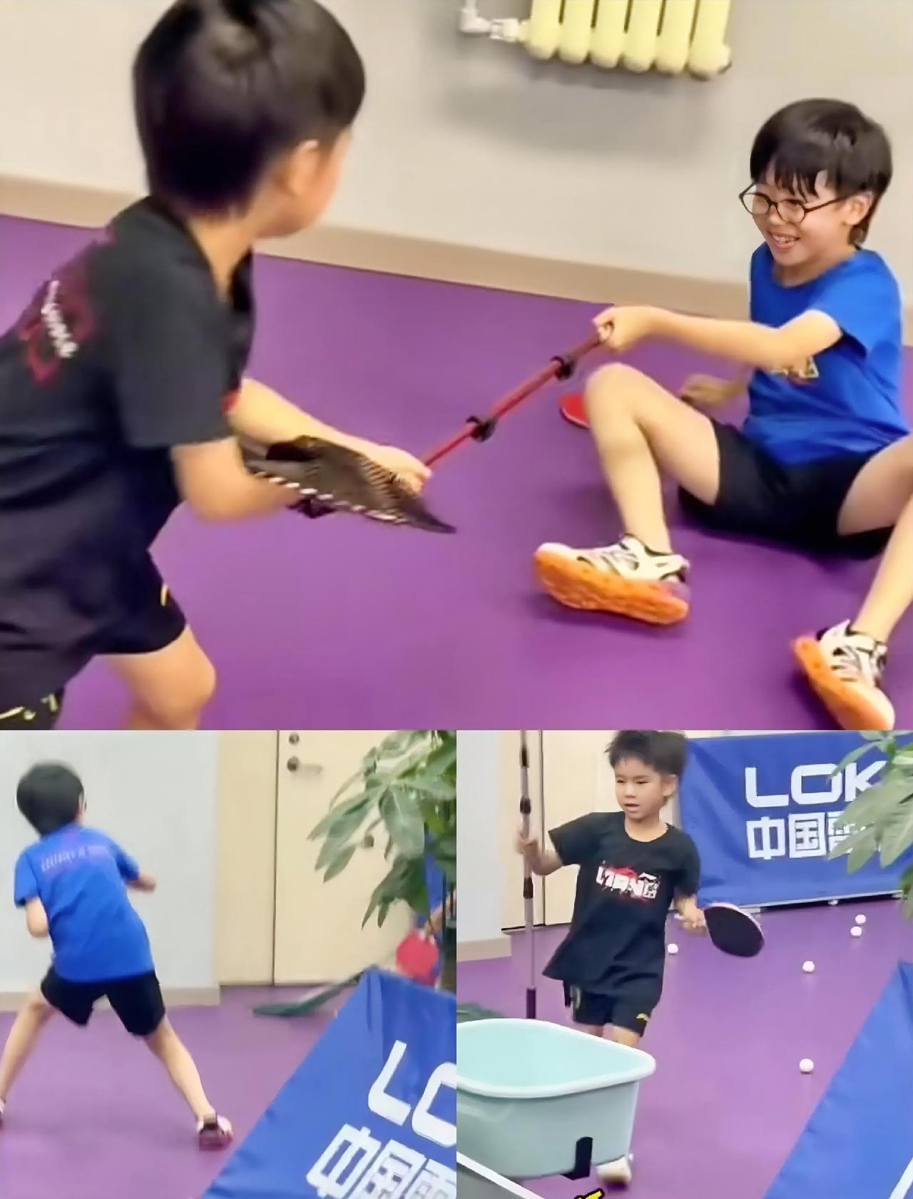 梁家有大小二宝，勒家有大小双布
莎莎：哥，我来馆里训练了，咋看不见你呢？
甜甜：