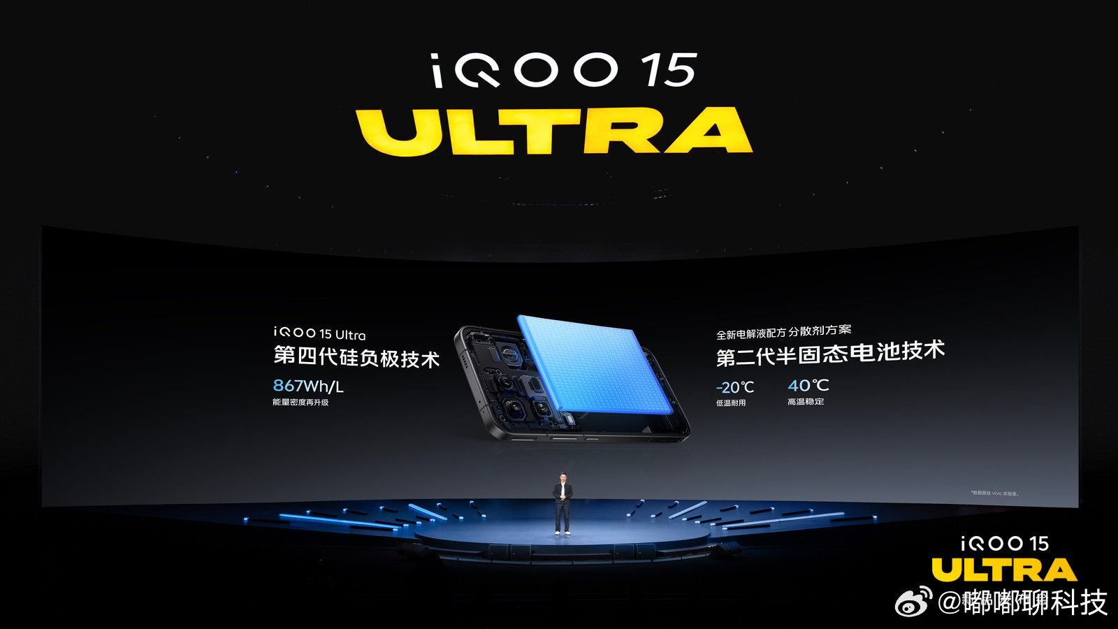 iqooiQOO15 Ultra 续航充电双封神第二代半固态电池搭配硅负极技术，