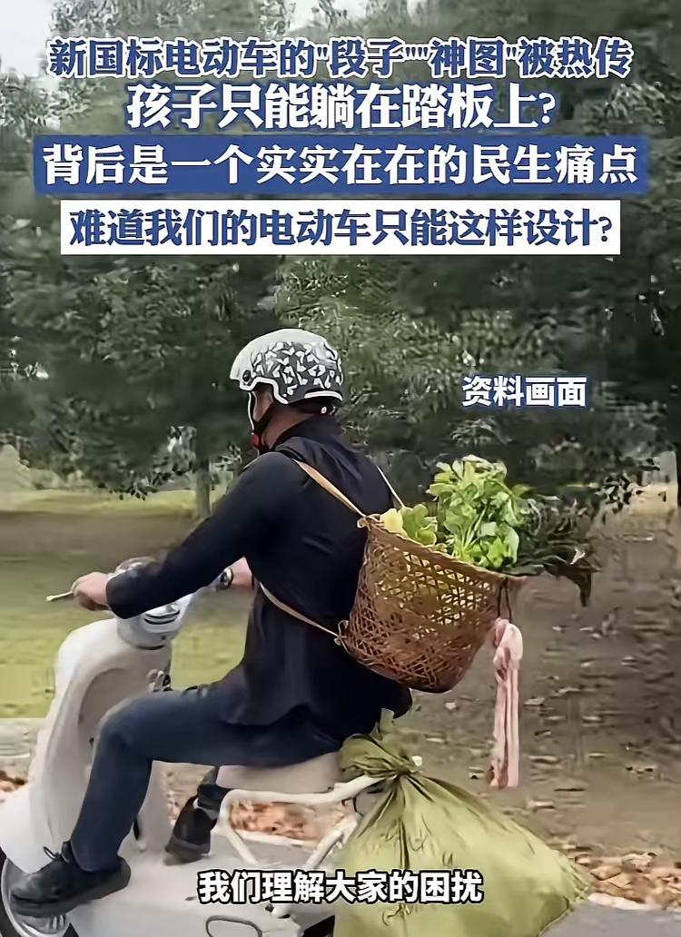 新国标车不能带孩子，专家说可以自己装个后座。新国标车买菜都没地方放，专家说可以自