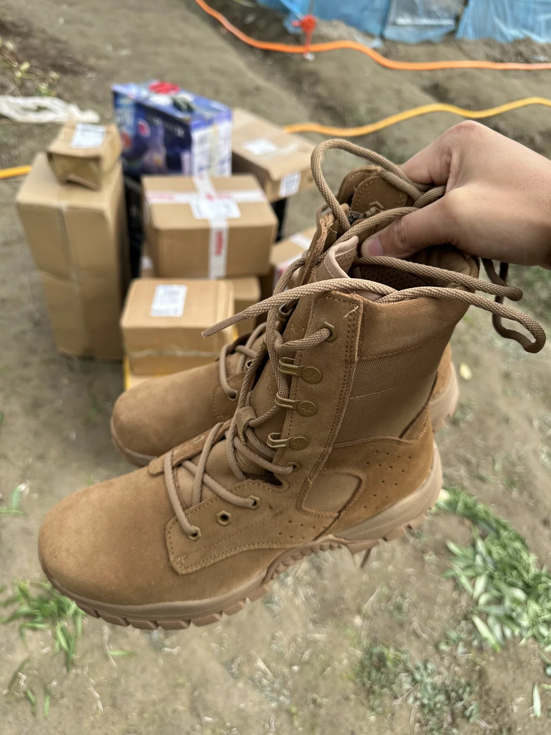 去非洲那个花友送的作战靴