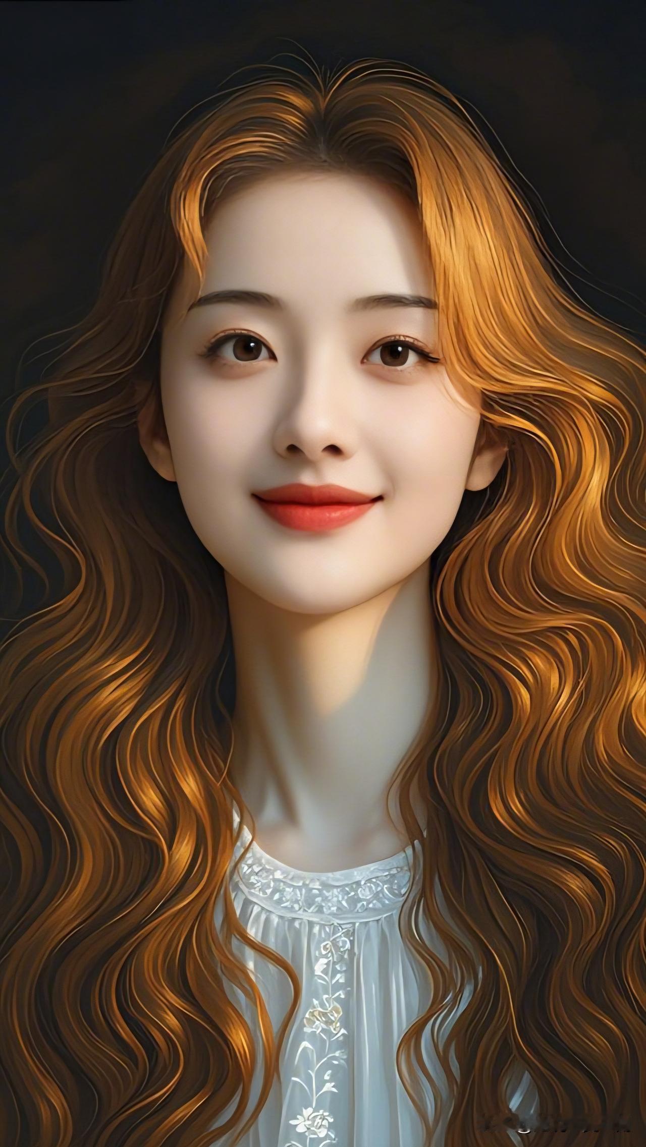 温柔甜美的少女，金发飘逸，笑容动人爱笑的女人魅力十足，你觉得呢 。