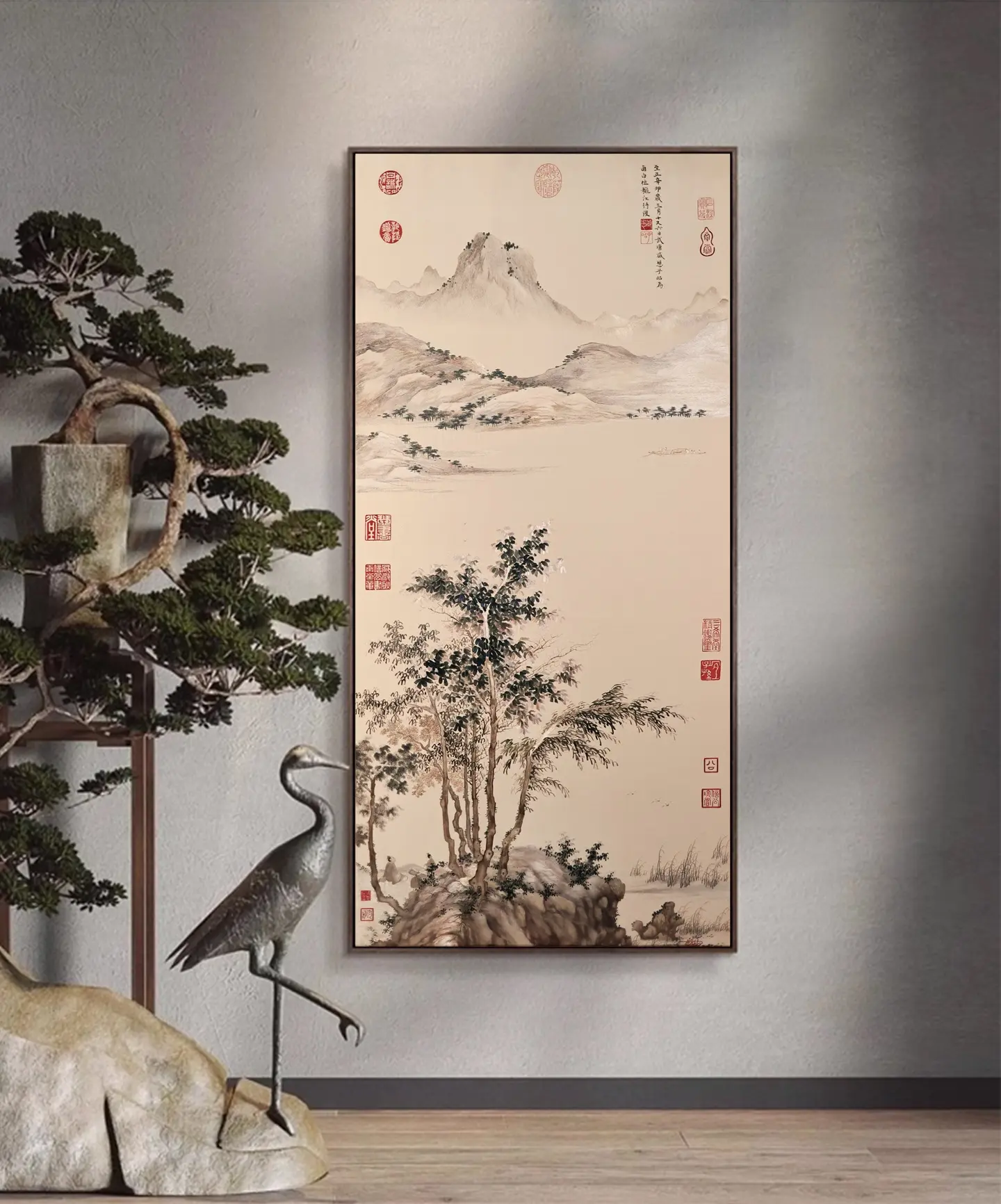 山水入绣，意境天成。苏绣的细腻与山水的壮阔在此交汇，仿佛将自然的气息绣...