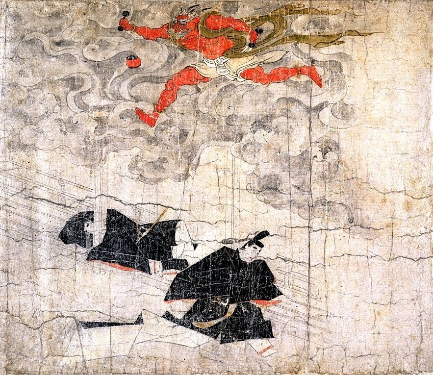 （镰仓时代13世纪）弘安本《北野天神缘起绘卷》，东京国立博物馆藏    在悲愤中