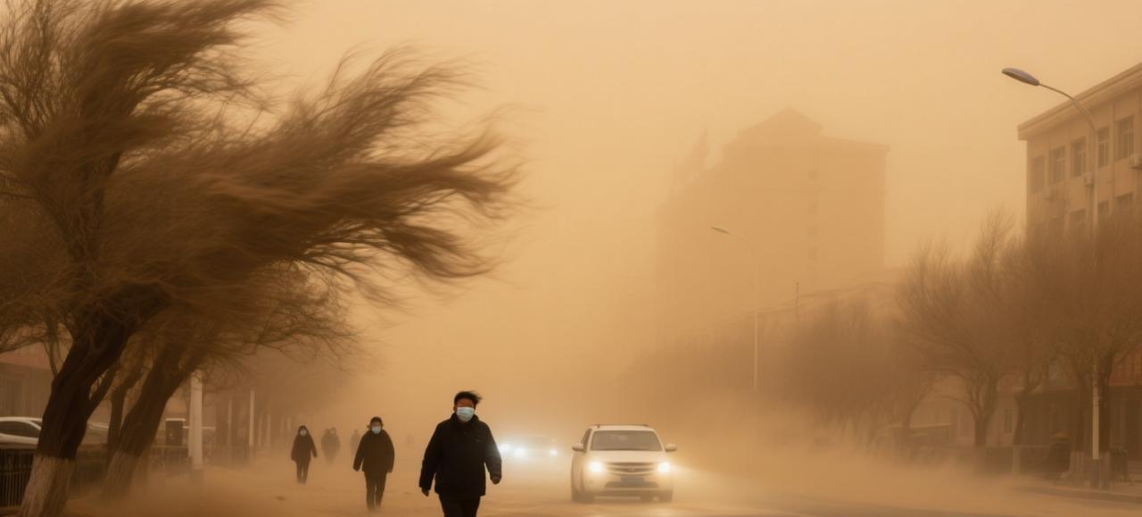 昨天的沙尘暴天气,车白洗了，头发白洗了...  ...  
去年冬天没怎么下雪，