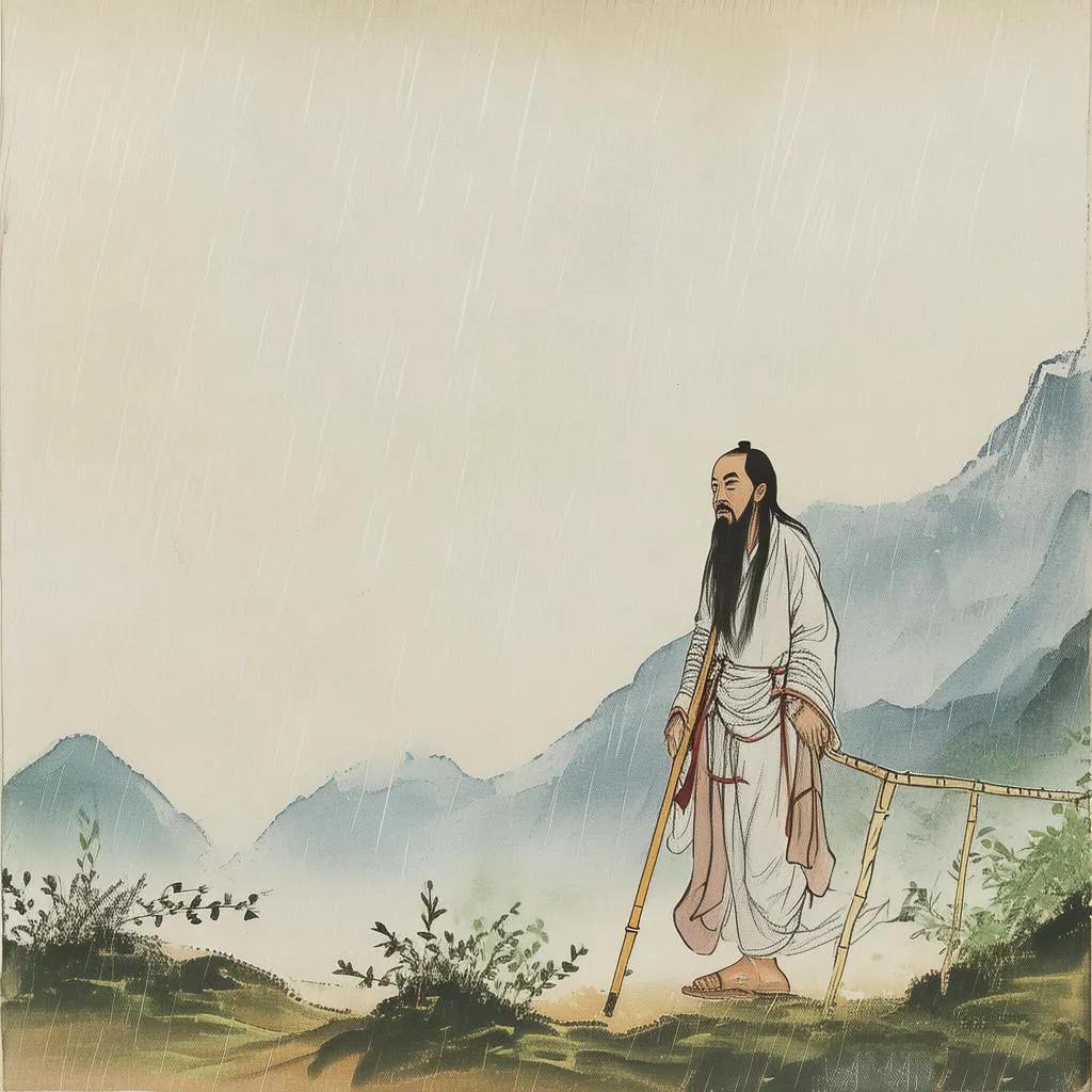 #你读过最潇洒的一句诗词是什么?#
"竹杖芒鞋轻胜马，谁怕？一蓑烟雨任平生。" 
