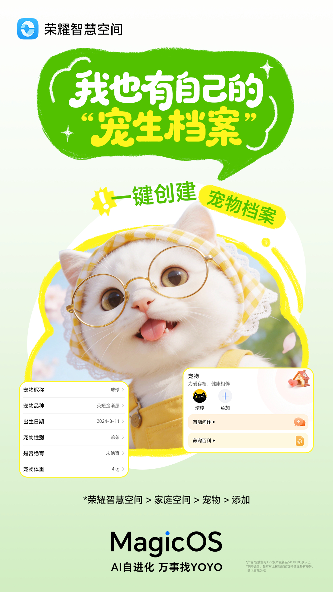 必须夸夸耀子这波太懂铲屎官了～MagicOS月月新 在荣耀智慧空间 上新了宠物空