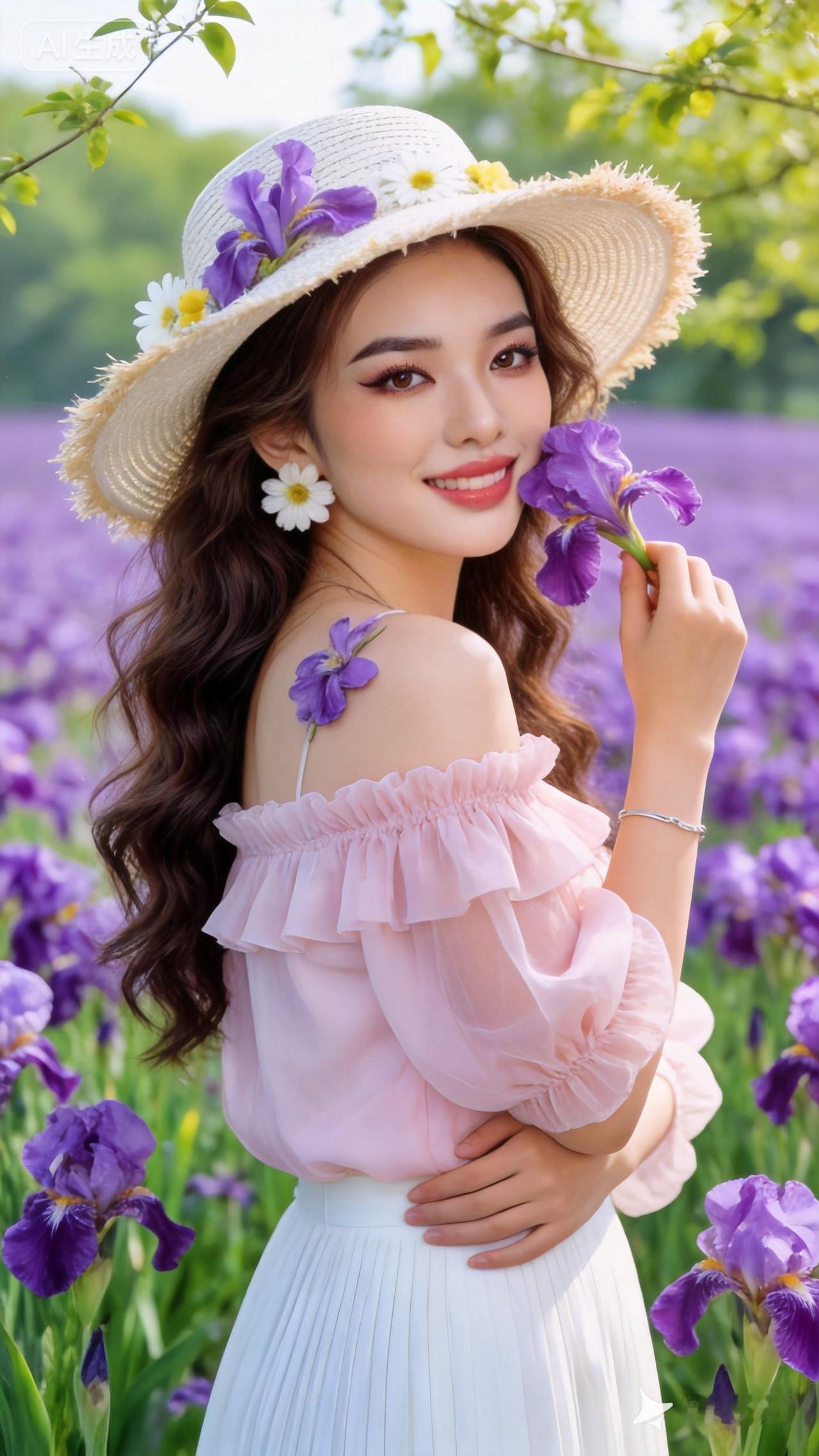 美人如花一样，艳丽夺目