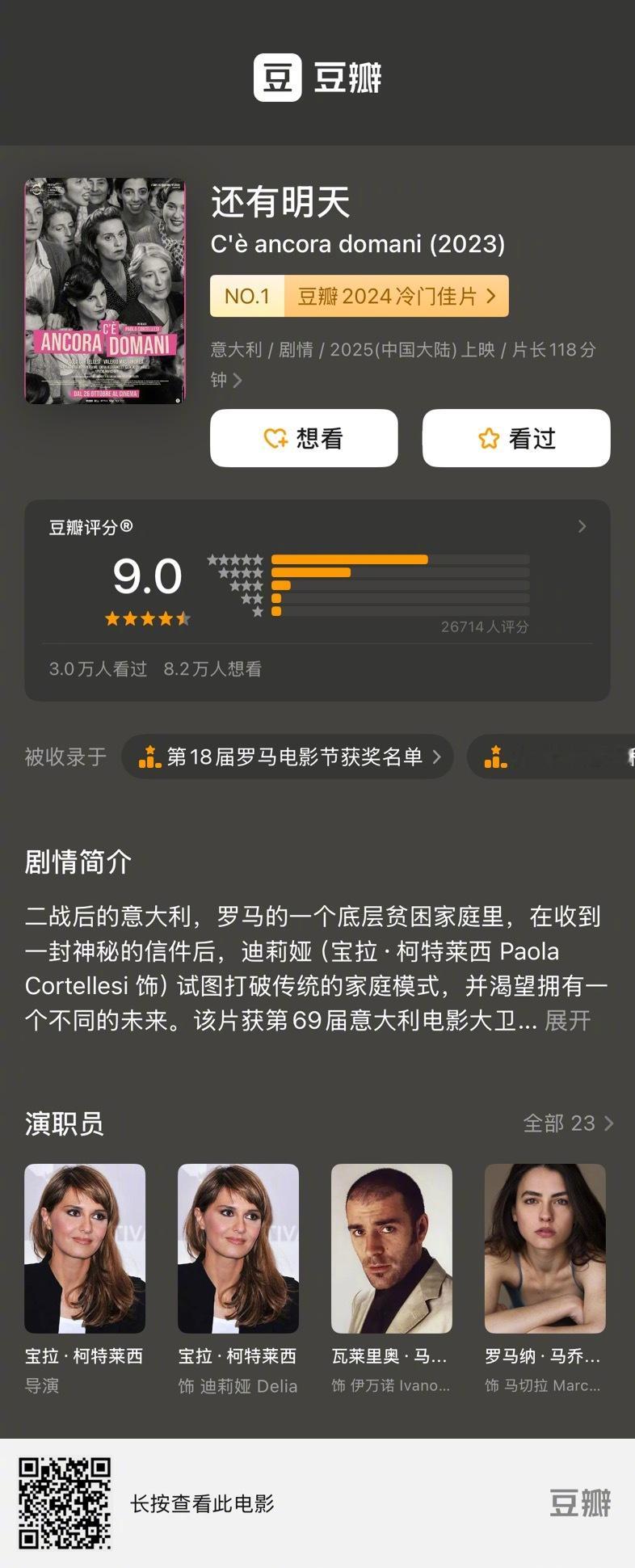 片荒🐎住，豆瓣2024冷门佳片棒单top10: 